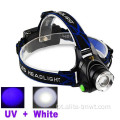 Zoom poderoso farol 10W T6 LED Blacklight Headlamp